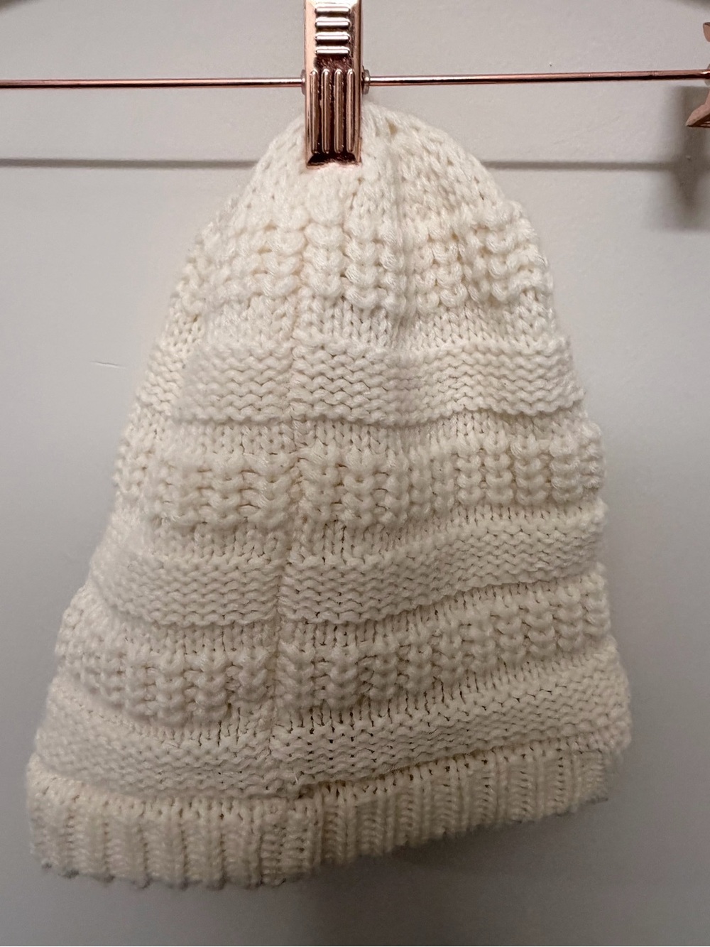 Modena Cream Textured Knit Beanie